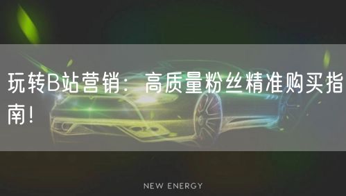 玩转B站营销：高质量粉丝精准购买指南！