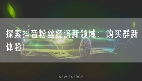 探索抖音粉丝经济新领域：购买群新体验！