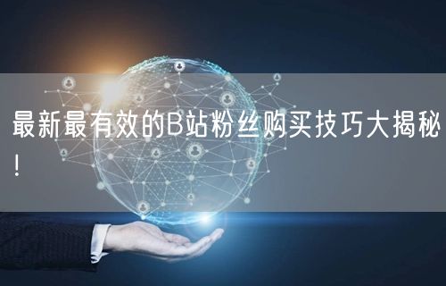 最新最有效的B站粉丝购买技巧大揭秘！