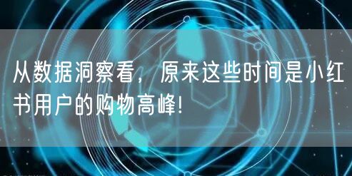 从数据洞察看，原来这些时间是小红书用户的购物高峰!