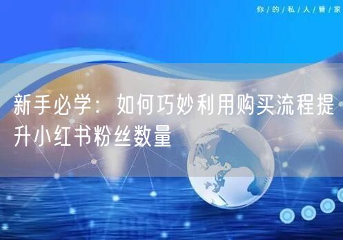 新手必学：如何巧妙利用购买流程提升小红书粉丝数量