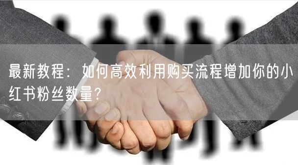 最新教程：如何高效利用购买流程增加你的小红书粉丝数量？