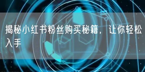 揭秘小红书粉丝购买秘籍，让你轻松入手