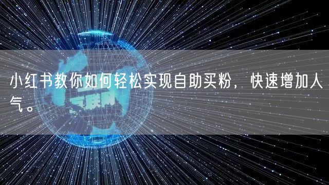 小红书教你如何轻松实现自助买粉，快速增加人气。