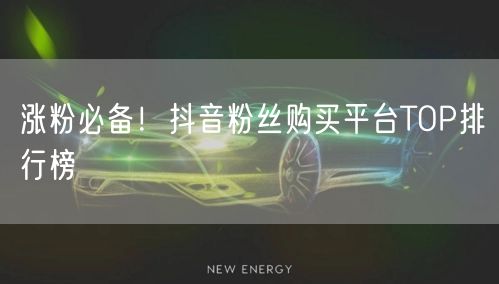 涨粉必备！抖音粉丝购买平台TOP排行榜