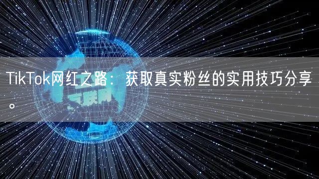 TikTok网红之路：获取真实粉丝的实用技巧分享。