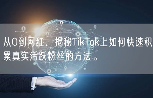 从0到网红，揭秘TikTok上如何快速积累真实活跃粉丝的方法。